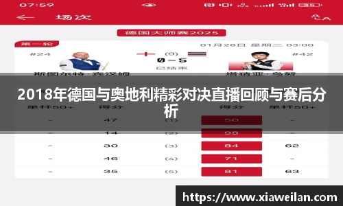 2018年德国与奥地利精彩对决直播回顾与赛后分析